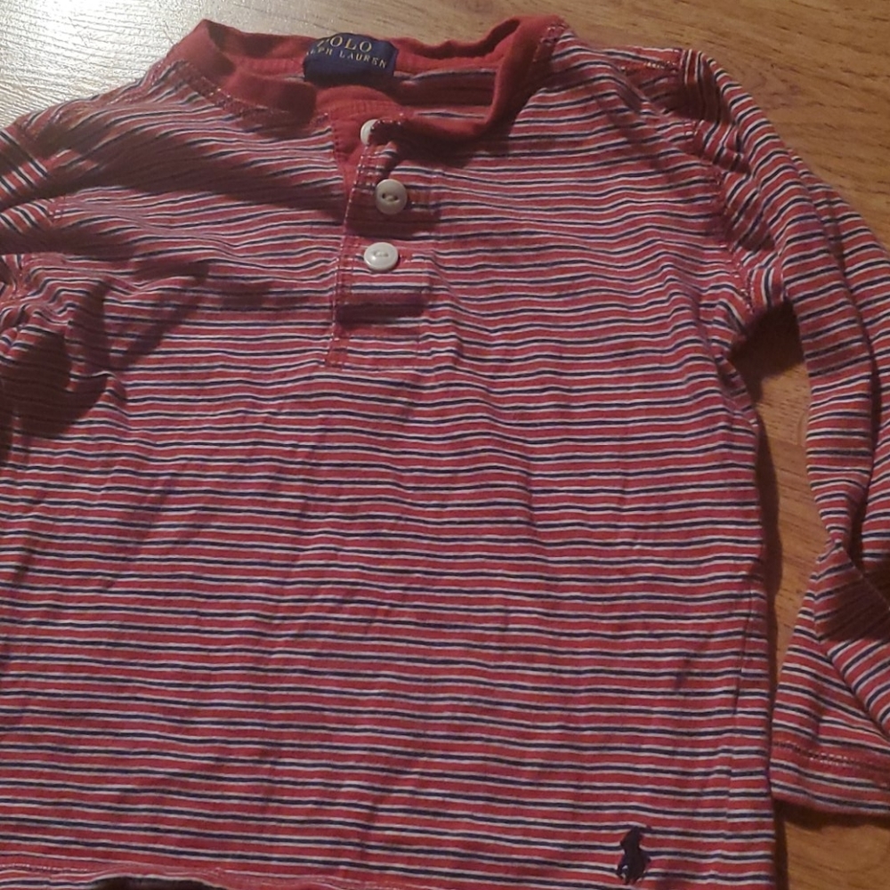 Red white and blue polo shirt